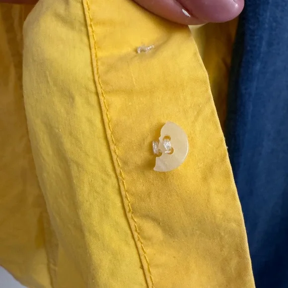 SET! Yellow Button-Up + Denim Midi Skirt Set | Size M Top / Size 6 - Picture 13 of 15